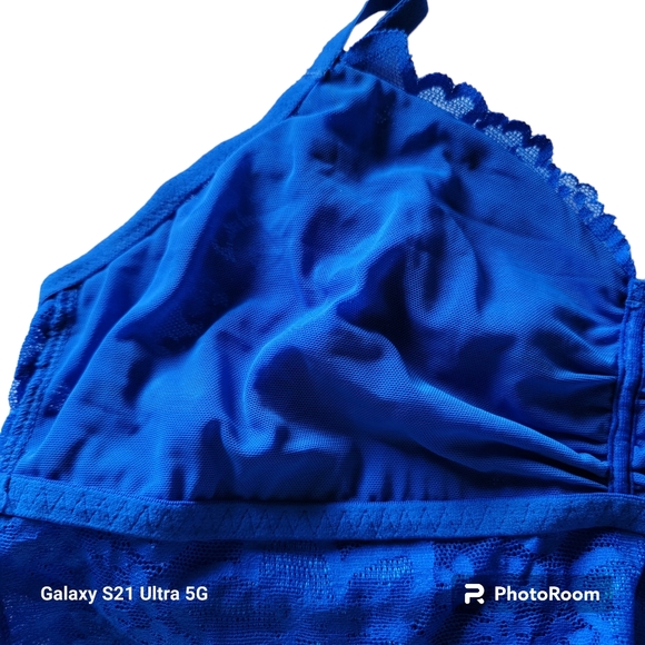 Victoria's Secret Pink Lace Bralette Blue Size M - Picture 7 of 12